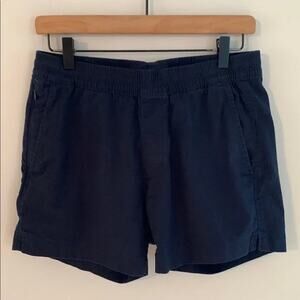 Abercrombie & Fitch Linen Blend Pull-On Shorts Navy Small
